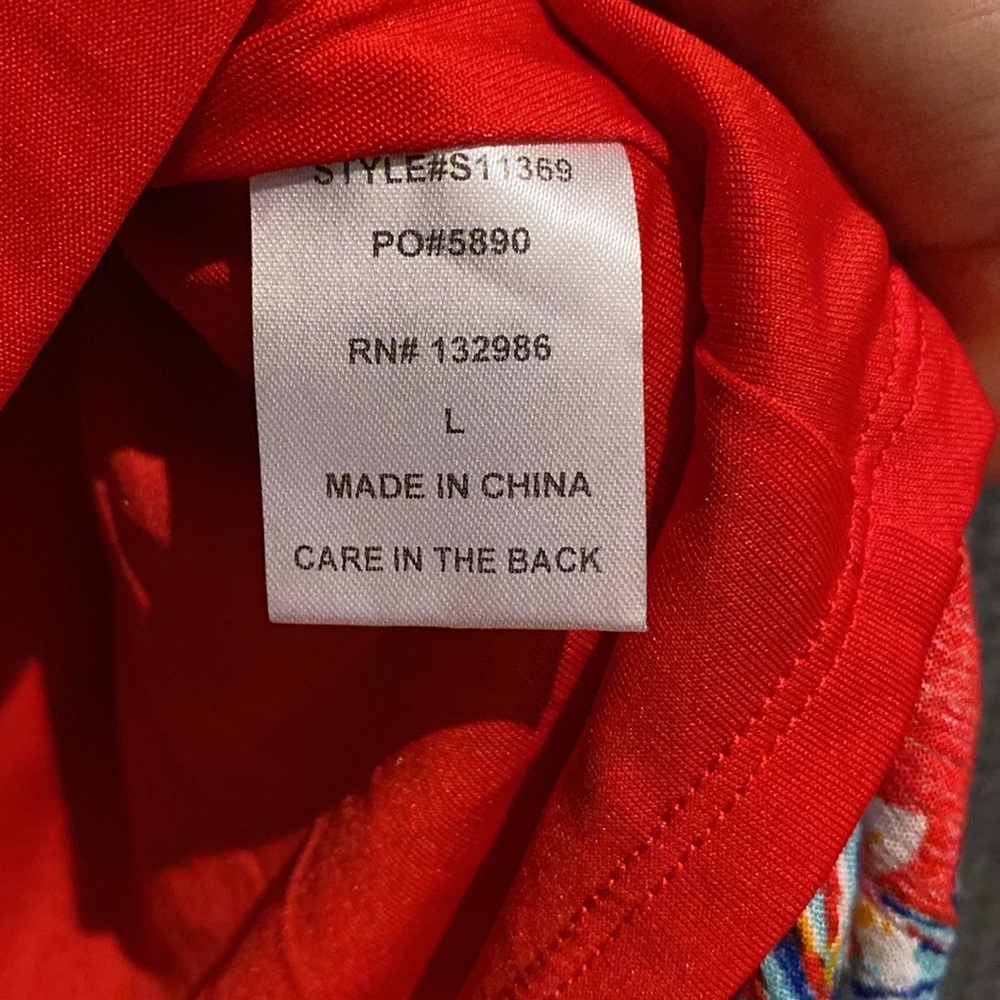 Floral Red Women's Top - Picture 5 of 6